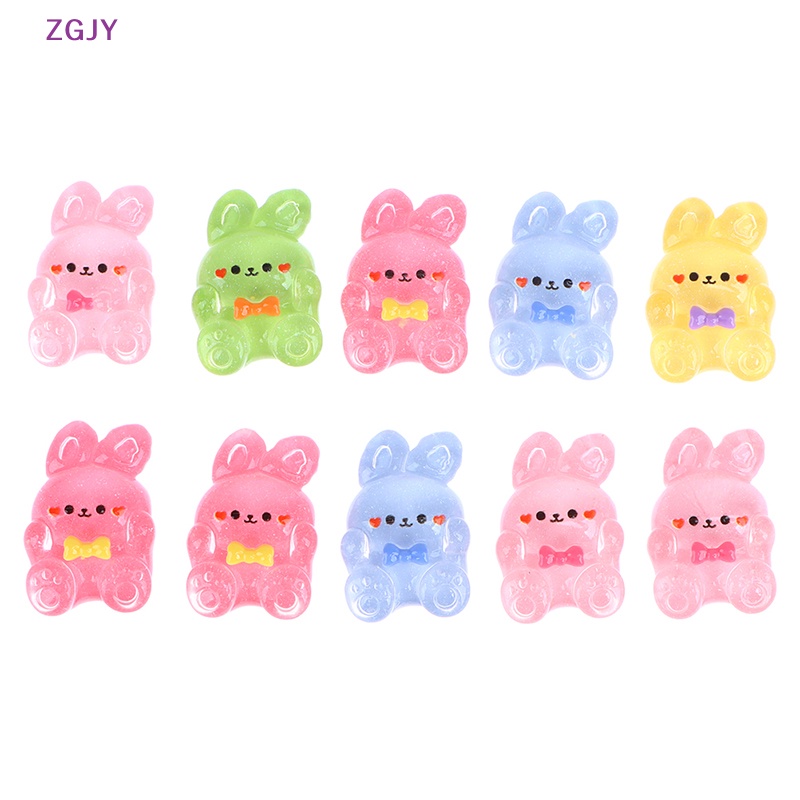 Set 10 Tượng Thỏ Gấu Hoạt Hình Đáng Yêu Trang Trí Scrapbook Mới