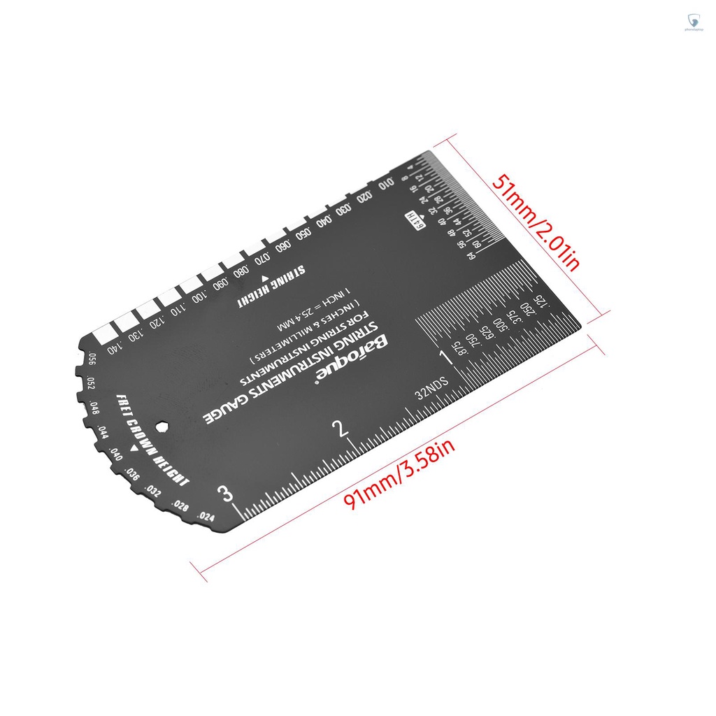 Thước Đo Chiều Cao Dây Đàn Baroque Bằng Kim Loại Kích Thước Bỏ Túi Cho Guitar Bass / Acoustic