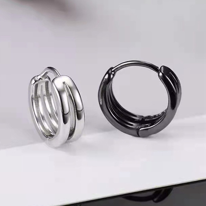 Bông Tai Tròn Nhiều Lớp Phong Cách Hip Hop Punk Cho Nam