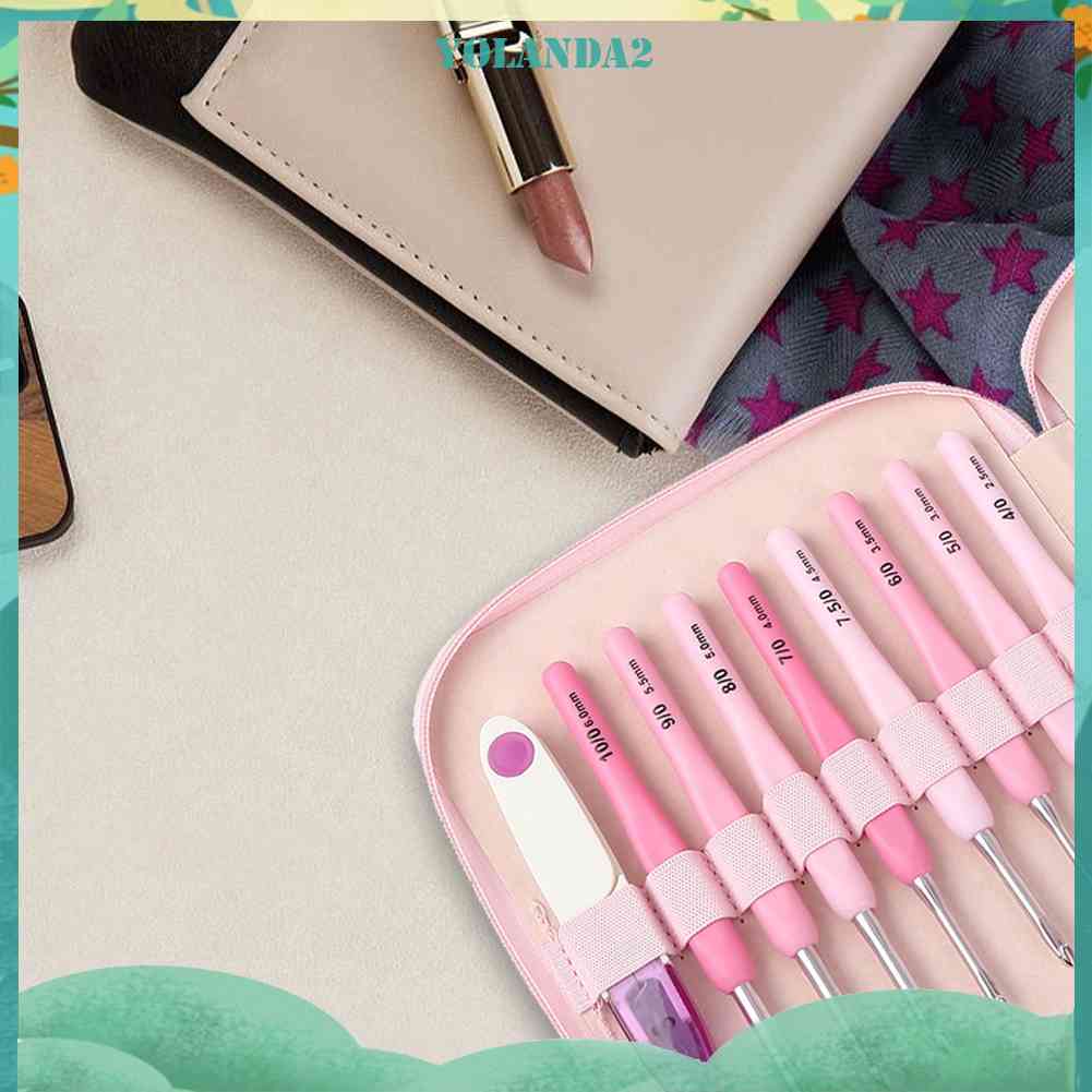 Set 8 Kim Móc Len Bằng Nhôm Màu Hồng