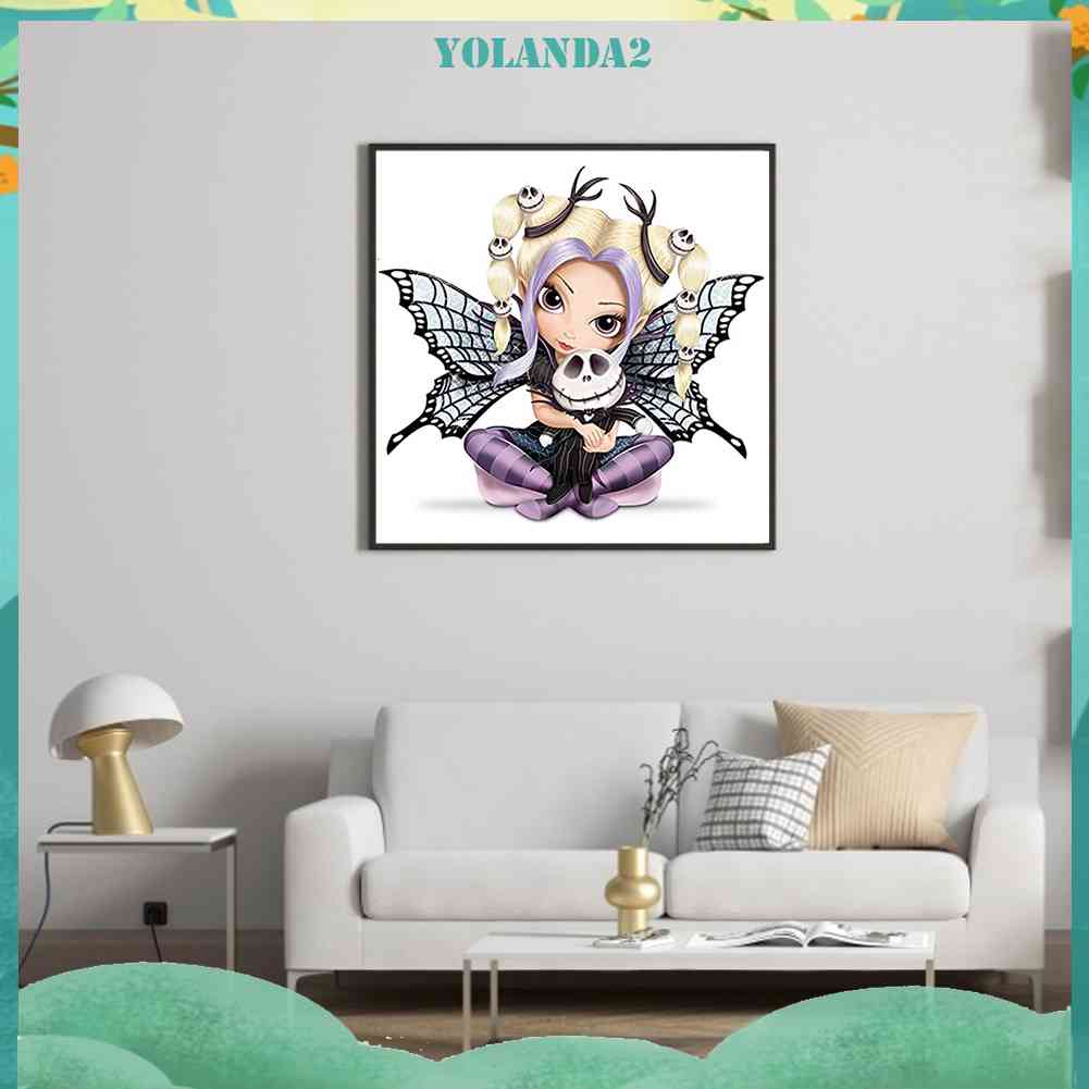 Bộ Tranh Đính Đá 5D Tự Làm Toàn Diện Hình Búp Bê Mắt To Trang Trí Nhà Cửa