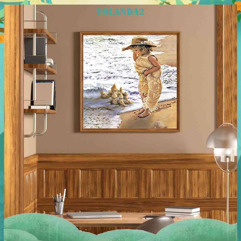 Tranh Đính Đá Kim Cương Toàn Bộ 5D DIY Hình Vẽ Cô Gái Trang Trí Nhà Cửa