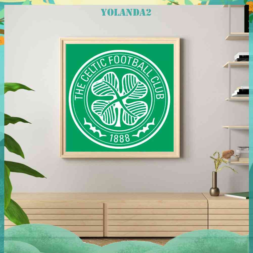 Bộ Tranh Đính Đá 5D Tự Làm Toàn Diện Họa Tiết Logo Bóng Đá Celtic