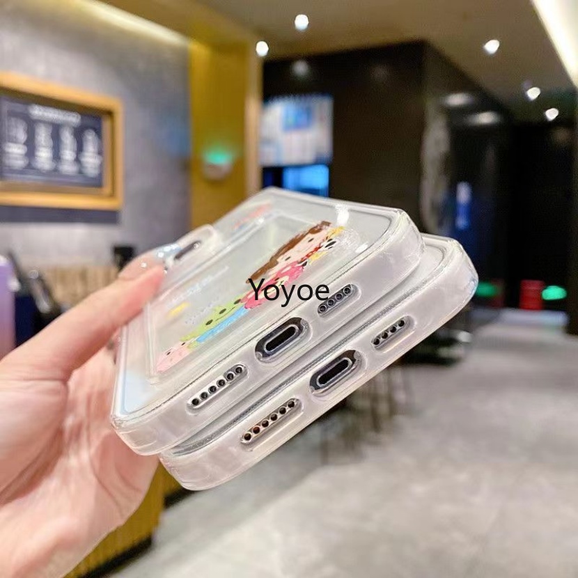 Ốp Điện Thoại Silicon Mềm Trong Suốt Chống Sốc Kèm Ngăn Đựng Thẻ Cho iPhone 13 11 12 14 Pro Max X XR XS Max 7 8 Plus SE