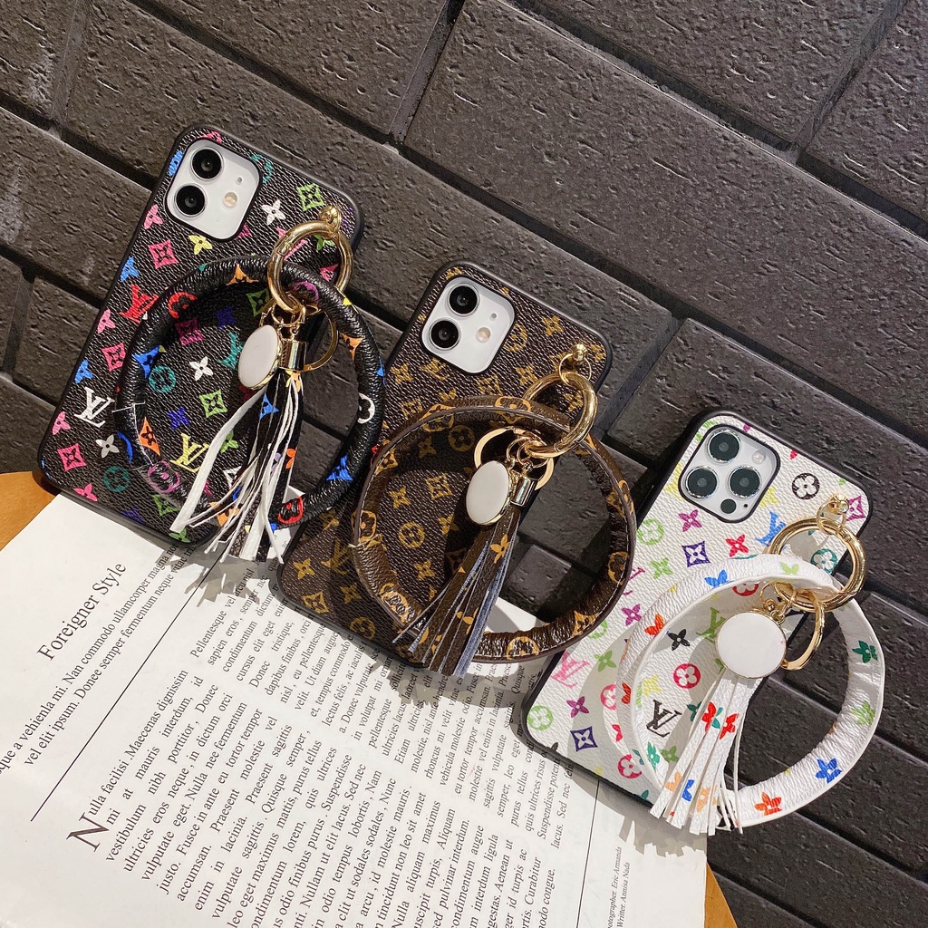 Ốp Điện Thoại Da Có Dây Đeo Sang Trọng Hợp Thời Trang Cho iPhone 14Pro Max 13promax 12 11