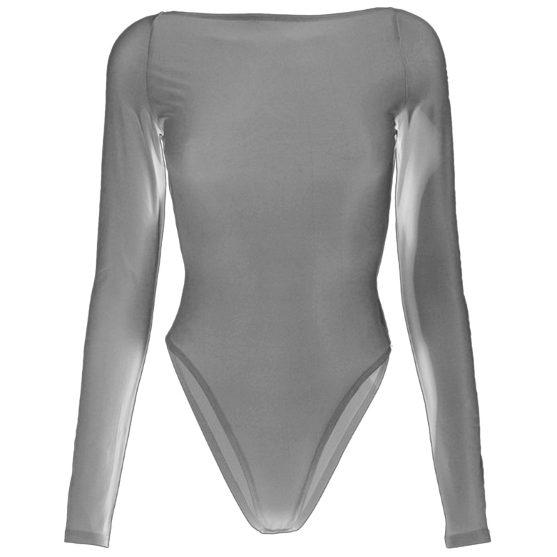 Áo Liền Thân Tay Dài Hở Lưng Màu Trơn Quyến Rũ Dành Cho Nữ