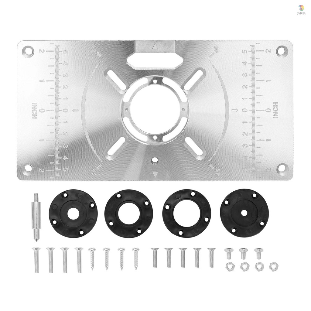 Bảng Định Tuyến Bằng Nhôm Kèm 4 Vòng Nhẫn Chuyên Dụng Cho Chế Biến Gỗ