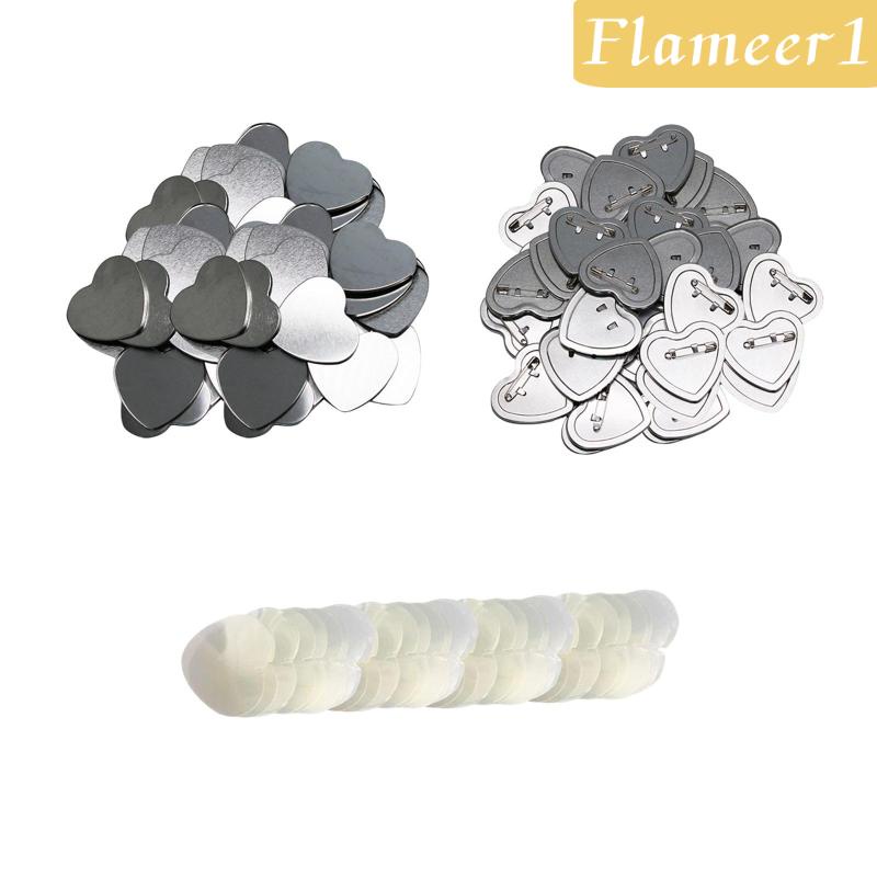 Set 1 / 100 Cung Cấp Nút Trắng Hình Trái Tim Làm Huy Hiệu