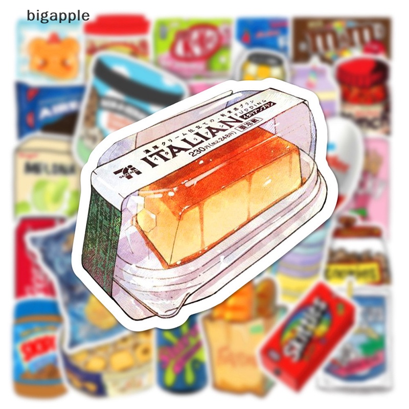 Bộ 50 Miếng Dán Chống Thấm Nước Hình Thức Ăn / Sữa / Điện Thoại Độc Đáo Trang Trí Xe Hơi / Xe Máy