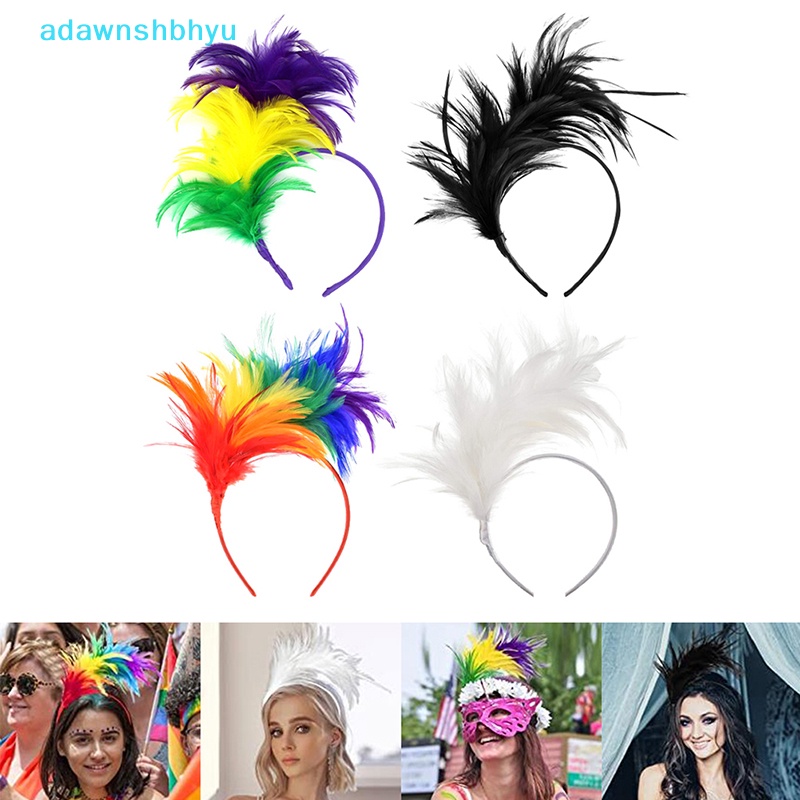 Cài Tóc Đính Lông Vũ Nhiều Màu Hóa Trang Nhân Vật Mardi Gras