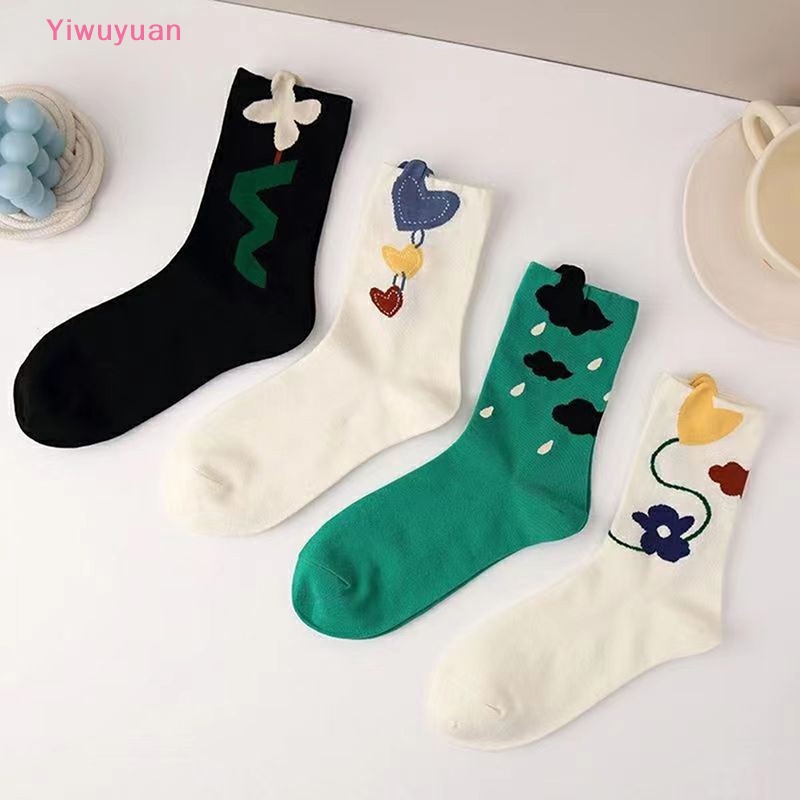 1 Đôi Tất Cotton Thoáng Khí Thời Trang Harajuku Nhật Bản Mới