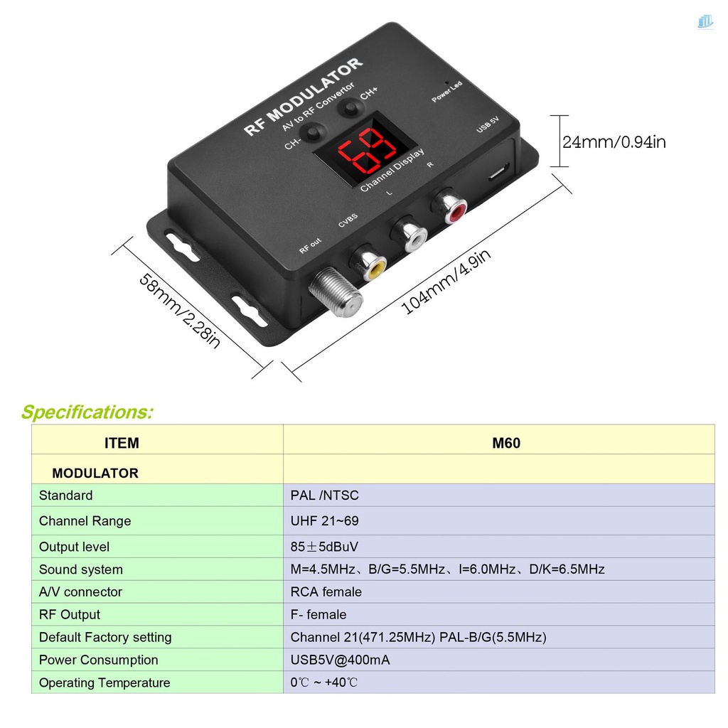 Mô Đun Chuyển Đổi AV Sang RF M60 RF Chuyên Dụng