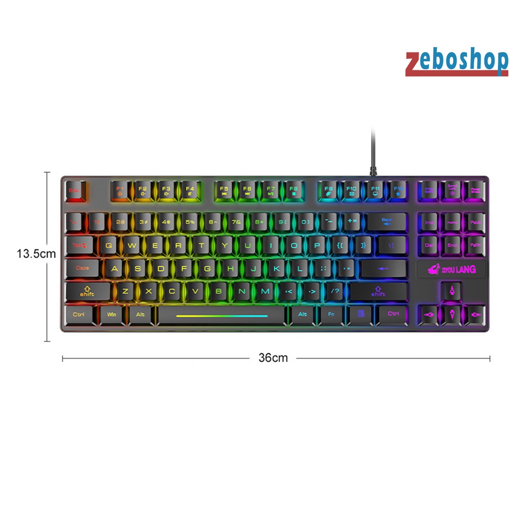 Bàn Phím Cơ K16 87 Phím Chống Nước Có Dây Màu Sắc RGB Dành Cho Máy Tính Notebook