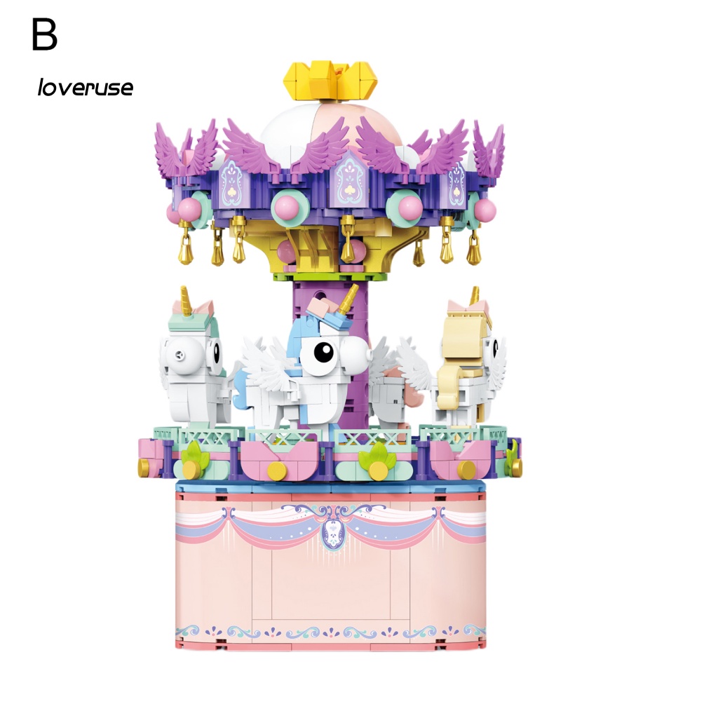 1 Hộp Đồ Chơi Lắp Ráp Vòng Quay Ngựa Gỗ Dễ Thương Cho Bé