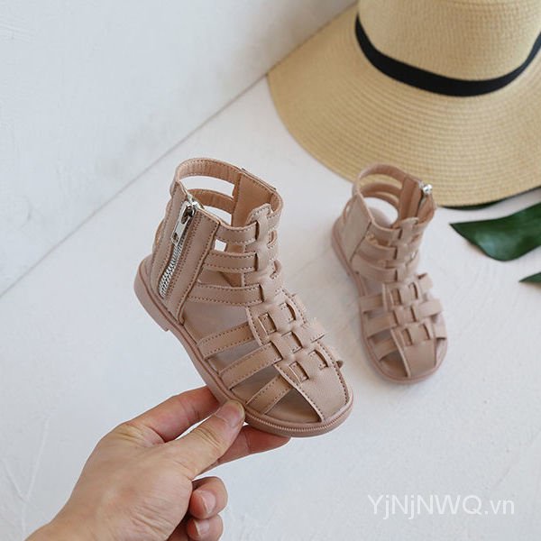 Giày Sandal Công Chúa Đế Mềm Có Khóa Kéo Bên Hông Thời Trang Mùa Hè 2023 Cho Bé Gái