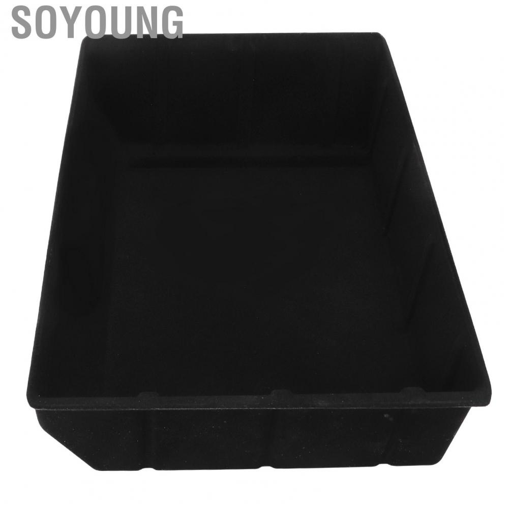 Soyoung Under Seat Storage Box  ABS Plastic Black Double Sided Flocking Underseat Tray Bottom Reserved Space  for Car Interior
