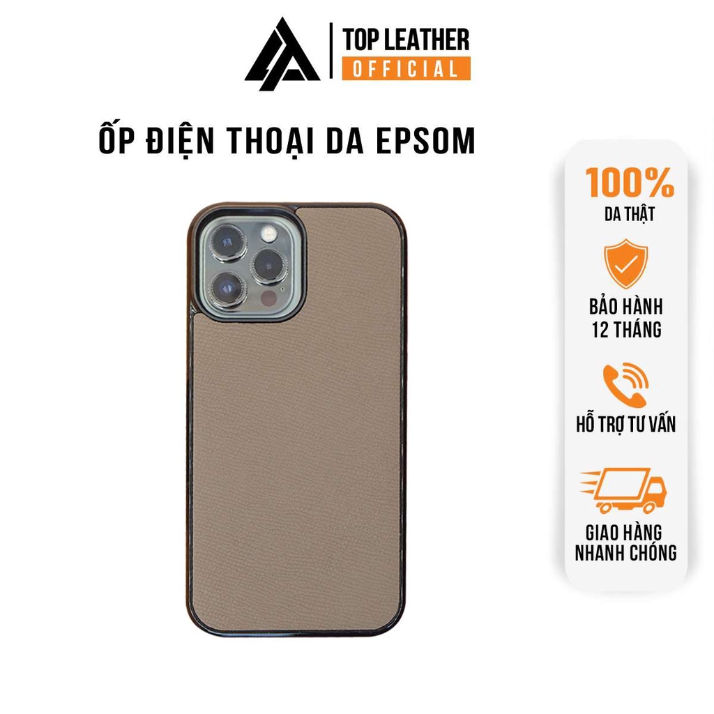Ốp lưng da iphone cao cấp ốp da thủ công viền đen màu ghi iphone 11/11Prm-12/12Pro/12Prm-13/13Prm-14/14/Pro/14Plus/14Prm