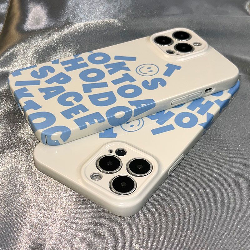 Ốp Điện Thoại Cứng Siêu Mỏng In Hình Mặt Cười Và Chữ Tiếng Anh Độc Đáo Cho Iphone1112 max 13 14pro 78 B0YC