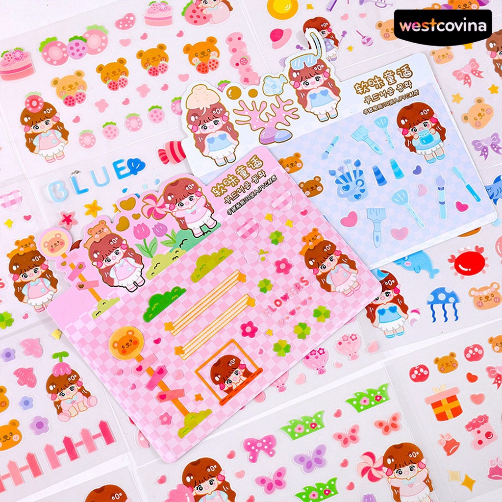 [COD]♪Set 10 Sticker Dán Sổ Tay Chống Nước Nhiều Họa Tiết Dễ Thương Trang Trí Nhà Cửa