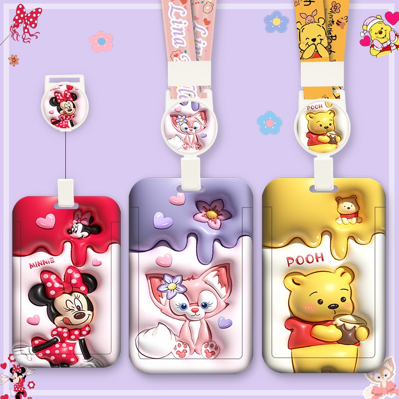 Bán Sỉ Ví Đựng Thẻ Hai Ngăn Thẳng / Thẻ Tín Dụng Hoạt Hình Winnie the Pooh Lingna Belle 3D Bằng Nhựa Dày Chống Sốc Dễ Thương Chất Lượng Cao