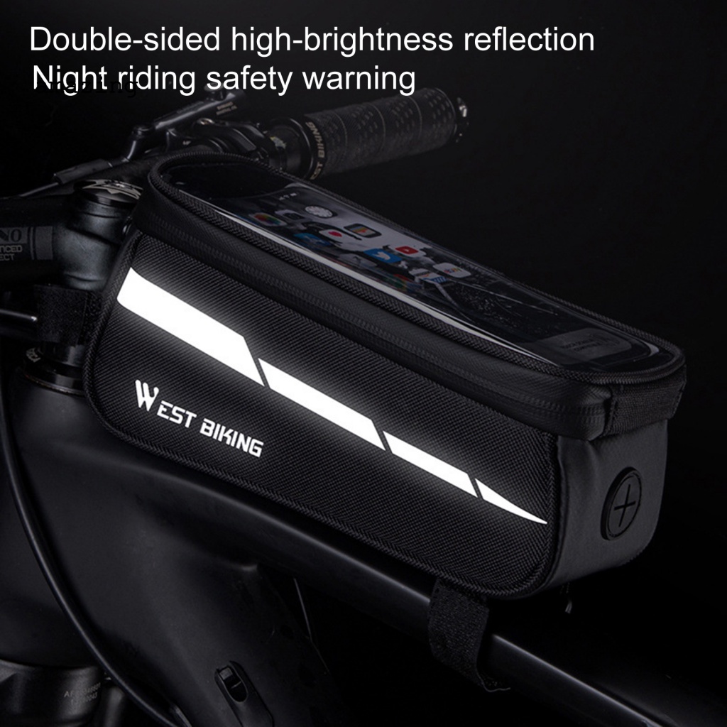 Túi Đựng Đồ Hai Dây Kéo Phía Trước Xe Đạp Phản Quang Bằng Thép Không Gỉ