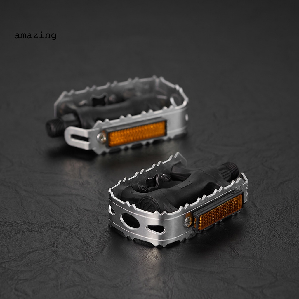 1 Cặp Bàn Đạp Xe Đạp Siêu Nhẹ Màu Sắc Bạc Thiết Kế Đục Lỗ Tiện Dụng