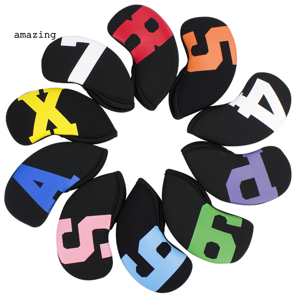 Set 10 Vỏ Bọc Gậy Đánh Golf Chống Rung Chống Trầy Xước