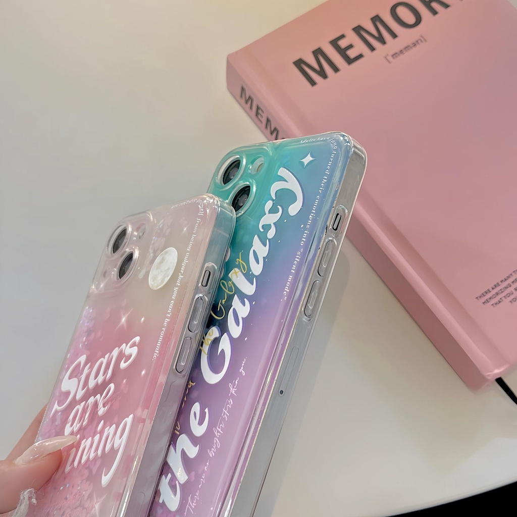 Ốp Điện Thoại TPU Mềm Trong Suốt Phối Kim Tuyến Nước Cho iPhone11 12 13 14PRO MAX