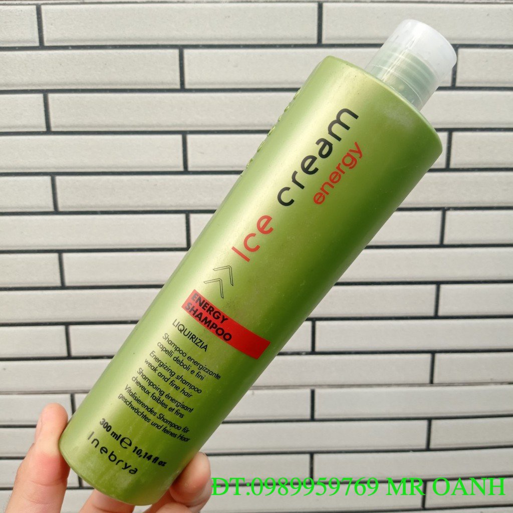 Gội chống rụng tóc inebrya lce cream energy anti hair loss 300ml