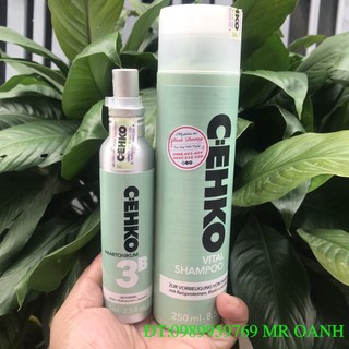 Combo dầu gội chống rụng 250ml và xịt mọc tóc Cehko 75ml