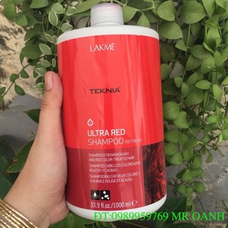 DẦU GỘI DƯỠNG MÀU TÓC NHUỘM (MÀU ĐỎ) LAKME TEKNIA RED SHAMPOO 1000ML
