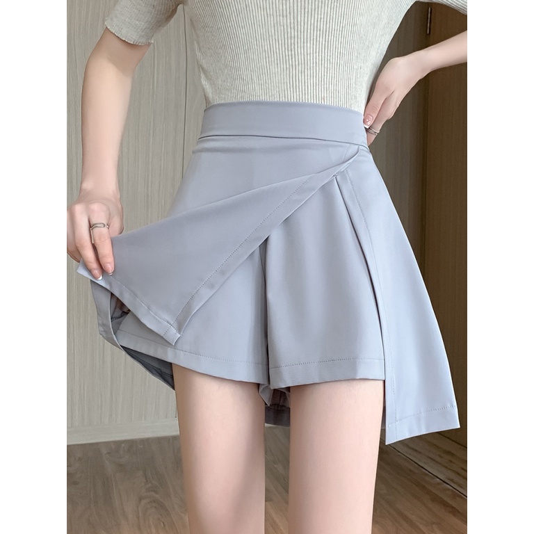 Chân Váy chiffon Ngắn Lưng Cao Xẻ Tà Thời Trang Mùa Hè Cho Nữ Có size Lớn