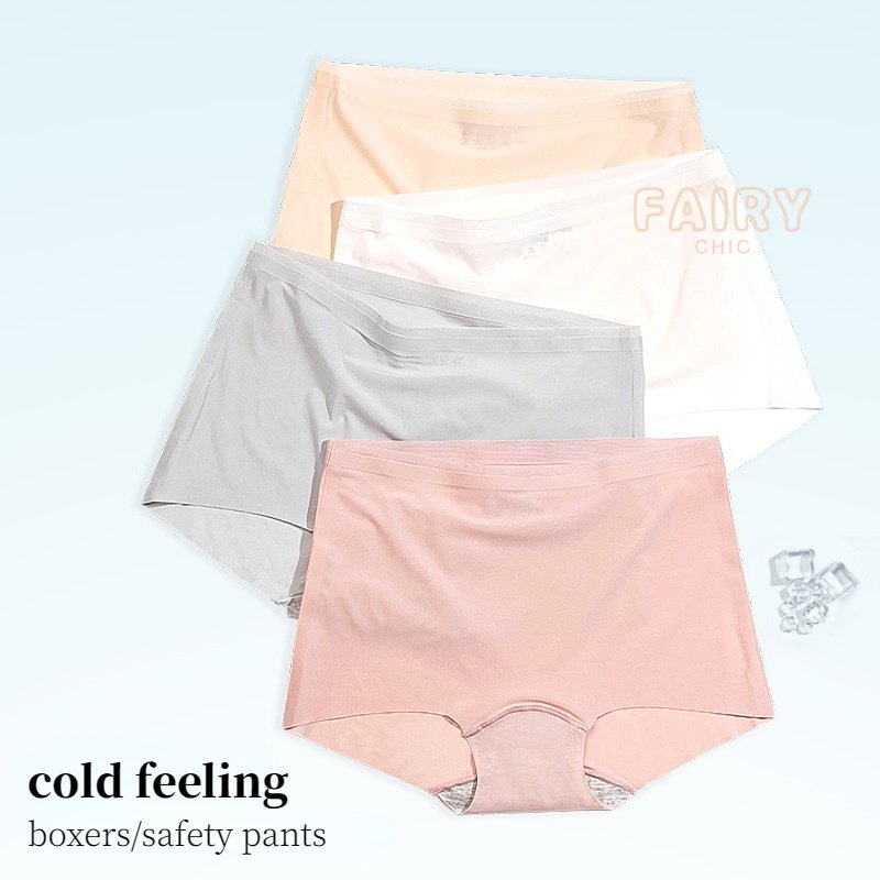 Quần Lót boxer Lưng Cao Chất Liệu cotton Lụa Mát Kháng Khuẩn size Lớn Thời Trang Quyến Rũ Cho Nữ