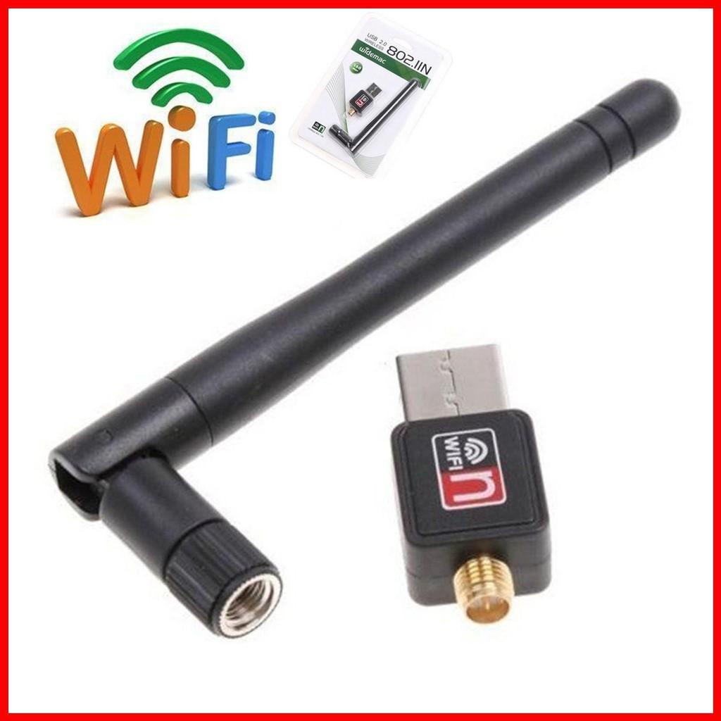 usb thu wifi cho pc 802 hổ trợ 1 ăng ten thu sóng cực mạnh tốc độ 150mp