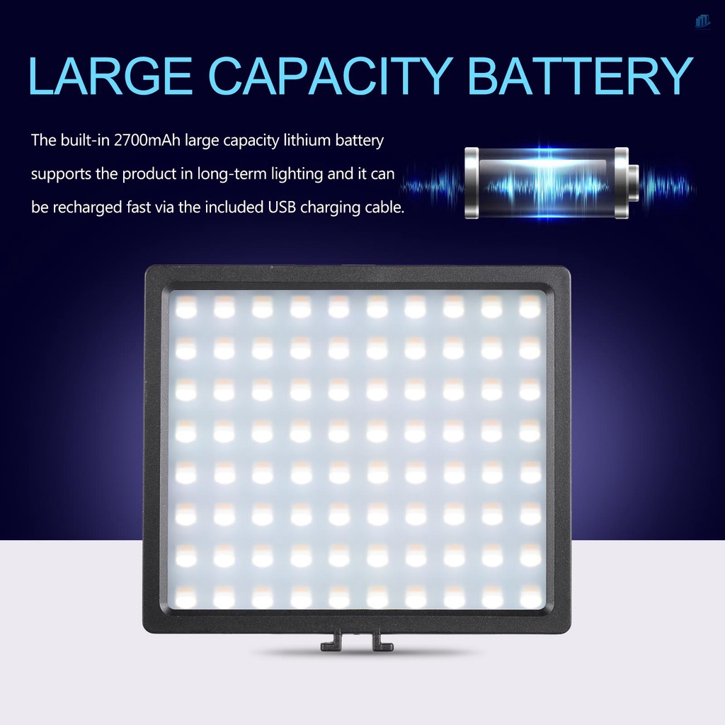 Bộ Đèn LED Mini Màu RGB 80 Bóng 9 Chế Độ Sáng 12 Mức Độ Sáng 3200~5600K Có Thể Sạc Lại Dành Cho Điện Thoại smartwatchinone Liyadinone