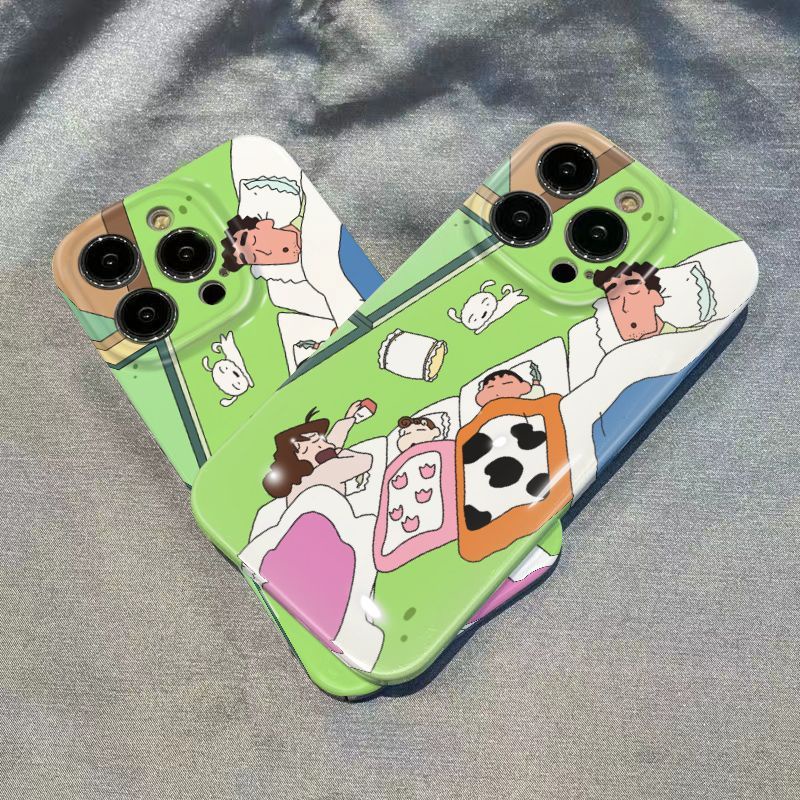 Ốp Điện Thoại Cứng Họa Tiết Gia Đình Shin-Chan Kiểu Nhật Hàn Dễ Thương Cho Apple max 8p 14pro 12 11 Xsmax Iphone13