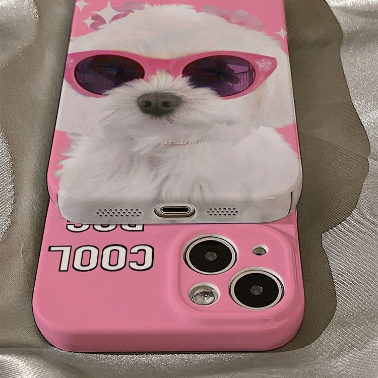 Ốp Điện Thoại Cứng Họa Tiết Chú Chó Đeo Kính Mát Dễ Thương Cho iphone14promax 13 1112P HJGQ