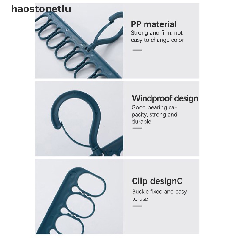 Móc Phơi Quần Áo Kèm Kẹp Chống Gió Tiện Dụng