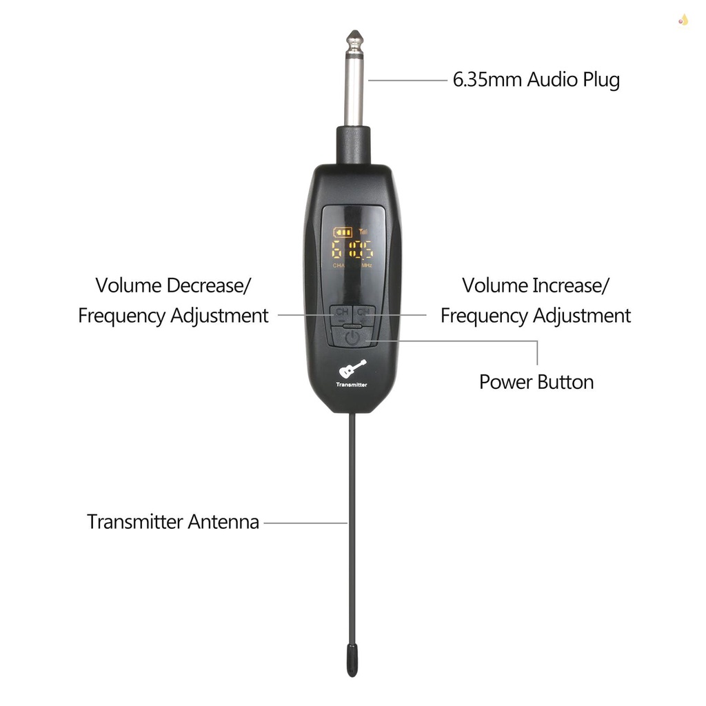 Bộ Truyền Và Nhận Tín Hiệu Không Dây Chuẩn UHF 6.35mm Cho Đàn Guitar Điện / Bass / Piano