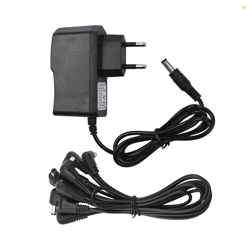 Bộ Cung Cấp Nguồn Phơ Đàn Guitar Điện 8 Chiều Có Dây Cáp Nguồn Góc Phải Họa Tiết Hoa Cúc