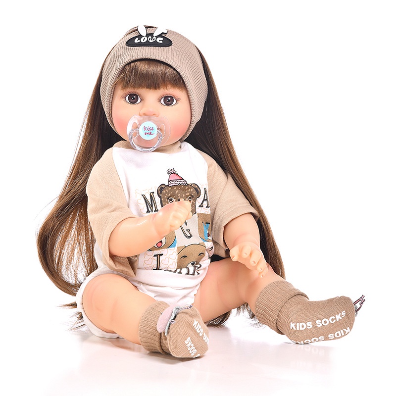 Búp Bê Barbie Cao Su Silicone Mềm 55cm 22inch Đồ Chơi Cho Bé Gái