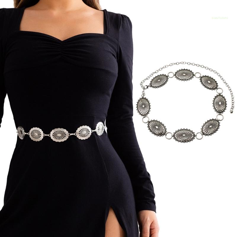 Dây Xích Đeo Thắt Lưng Một Lớp Chạm Khắc Phong Cách Boho Cổ Điển Cho Nữ