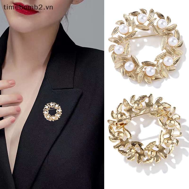 Ghim Cài Áo Đính Ngọc Trai Nhân Tạo Thời Trang Dành Cho Nữ
