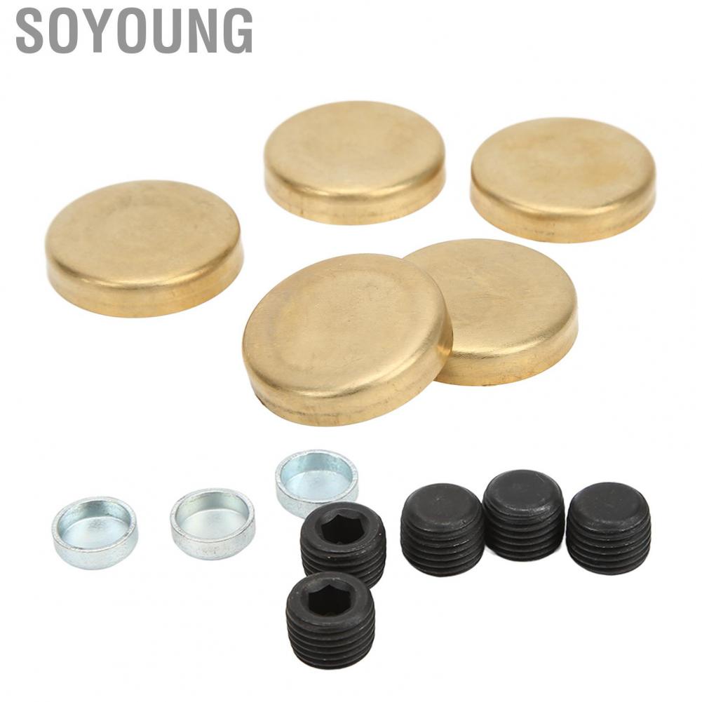 Soyoung Freeze Plug Kit for Dorman 567‑001 Rustproof Stable High Strength Brass Replacement Chevy Small Block 283ci 305ci 327ci