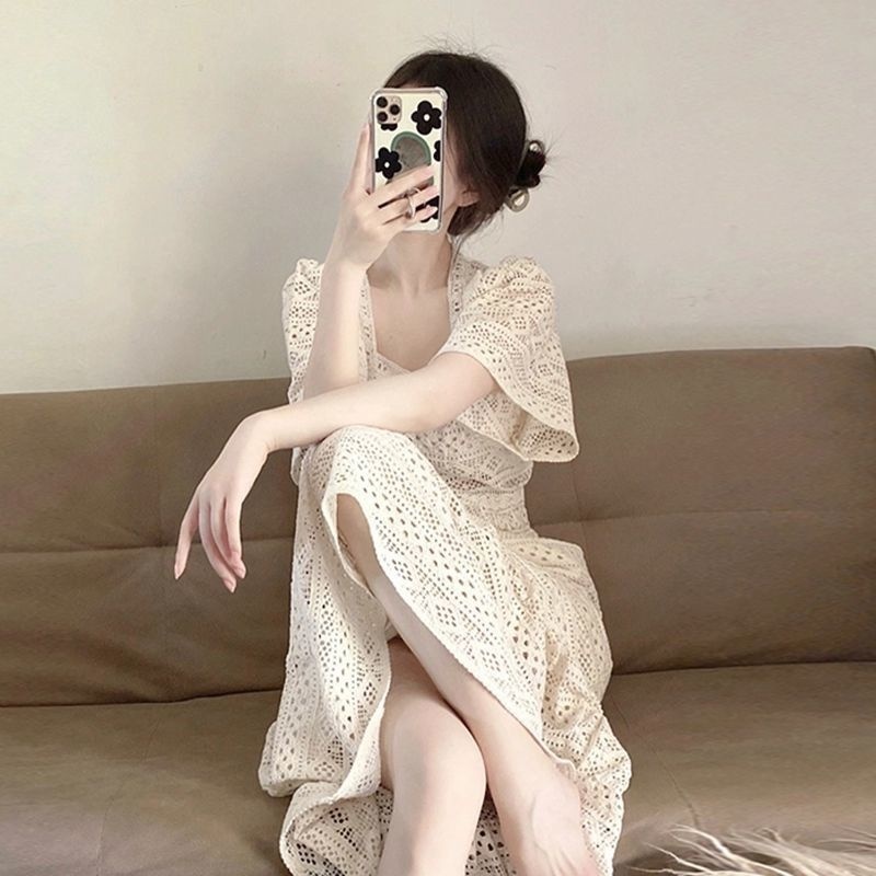 Beauty Váy Kiểu Pháp Nhẹ Nhàng Thiết Kế Váy Dài Cao Cấp, Tiên Nữ Siêu Tiên, Khí Chất Gầy Gò ]