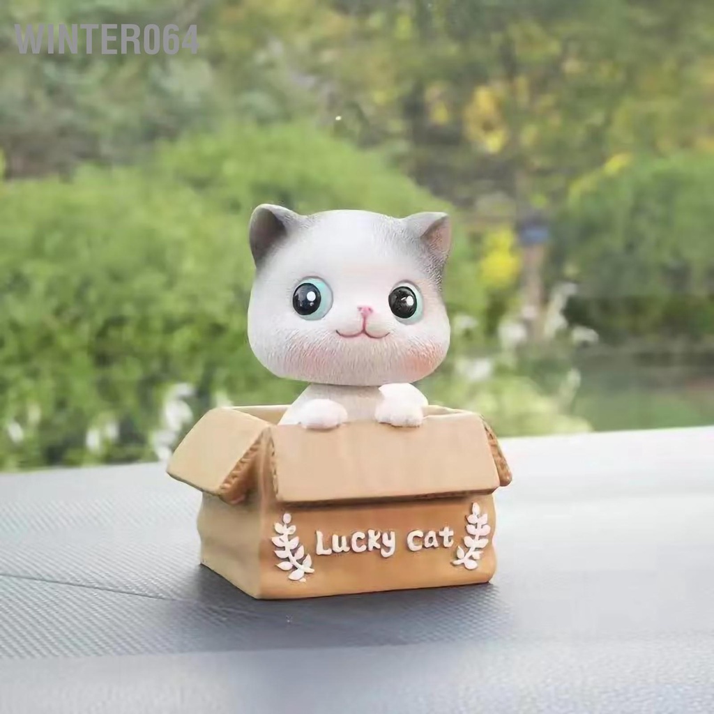 Winter064 Xe Lắc Đầu Búp Bê Nội Thất Điều Khiển Trung Tâm Trang Trí Đồ Dễ Thương Nhựa Hàng Thủ Công