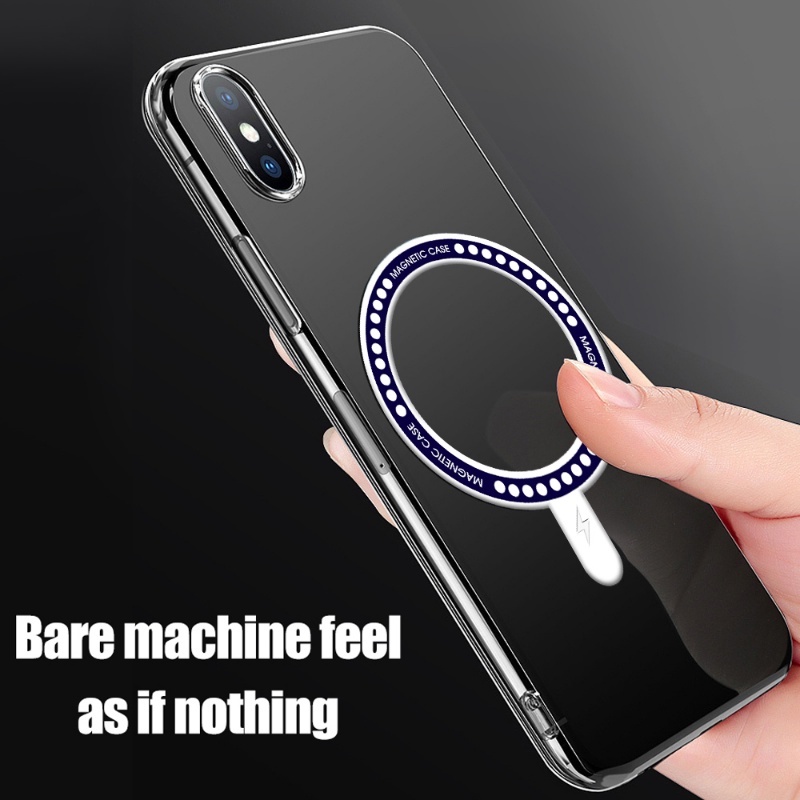 Đế Sạc Điện Thoại Không Dây Có Nam Châm Siêu Mỏng Màu Trơn Cho Xe Hơi