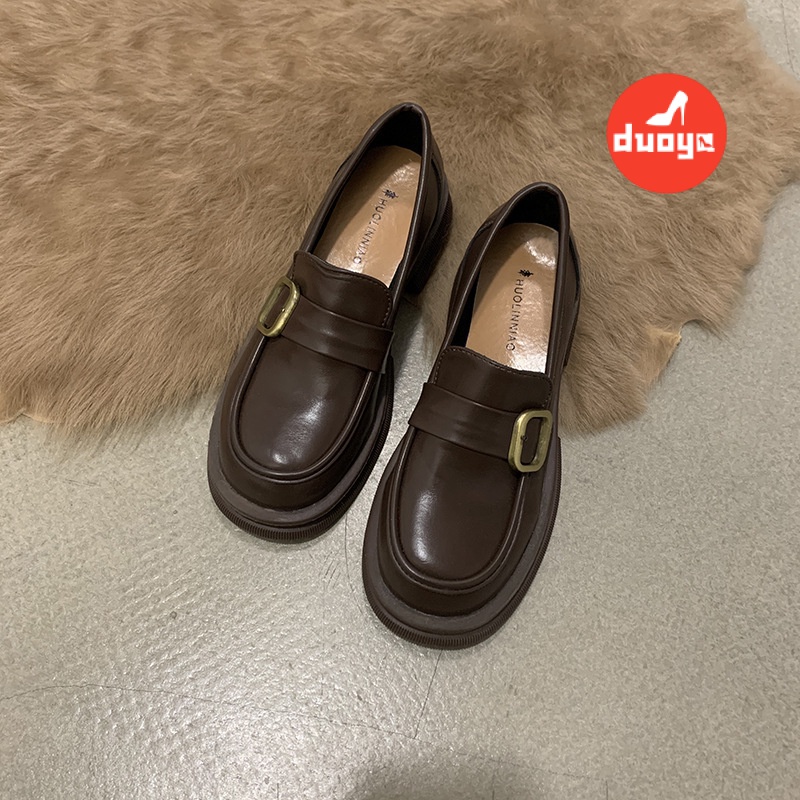 Duoya Giày Lười Đế Dày Bằng Da Mỏng Phong Cách Anh Quốc Cổ Điển Thời Trang Xuân Hè 2022 Cho Nữ