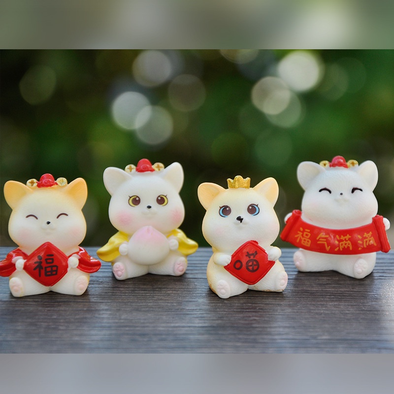 Mô Hình Tiểu Cảnh "Tượng Mèo Tài Lộc Mini" Trang Trí Sen Đá, Sân Vườn/ Chậu Cây, DYI, Terrarium