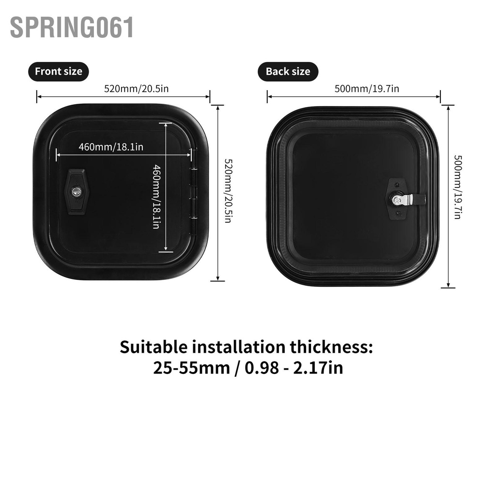 Spring061 RV Cửa Hành Lý Chống Tia UV Vuông Góc Tròn Màu Đen Ngăn Bảo Quản Cho Người Cắm Trại Xe Máy